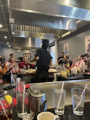 Habachi grill and chef