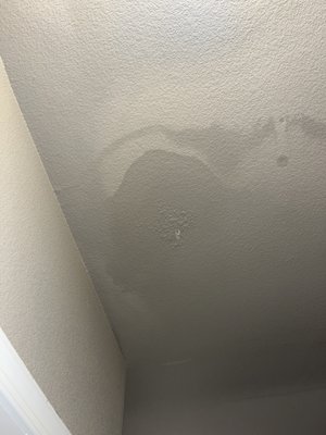 Another leak in ceiling ( mind you someone lives above me so idk how this is even possible ) . Potential for mold .