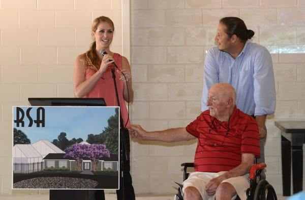 William Sonner and his family at the groundbreaking ceremony.