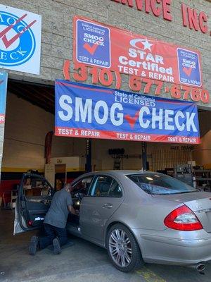 Smog check in process