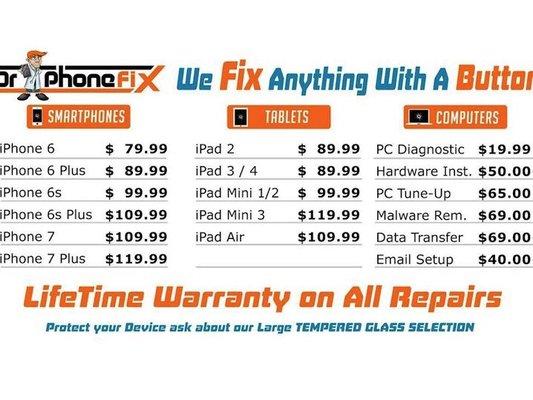 Best iPhone repairs prices in town. Lifetime Warranty.