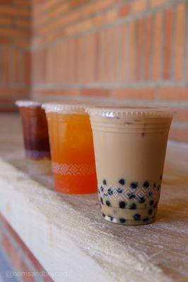 Oolong Black Tea, Premium Jasmine Green Tea and Boba Milk Tea