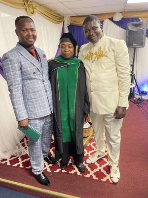 PASTOR ALI SAMURA , DR ANNIE DAVIES AND REV TITUS KAINDANEH