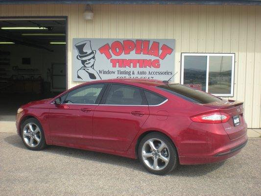 Car we tinted for a customer. Darkest legal for South Dakota 32% on front doors and 13% on back doors and back window.