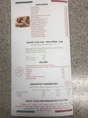 Menu page 1