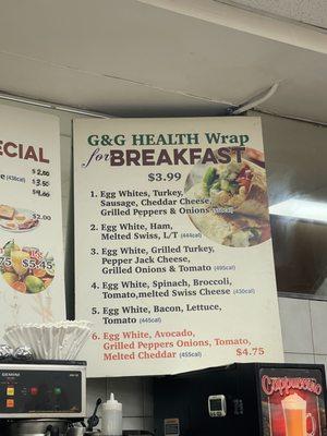 healthy wrap menu