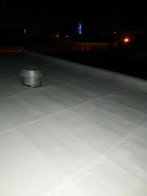 Rooftop coating finish job