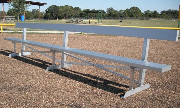 Standard player bench with back