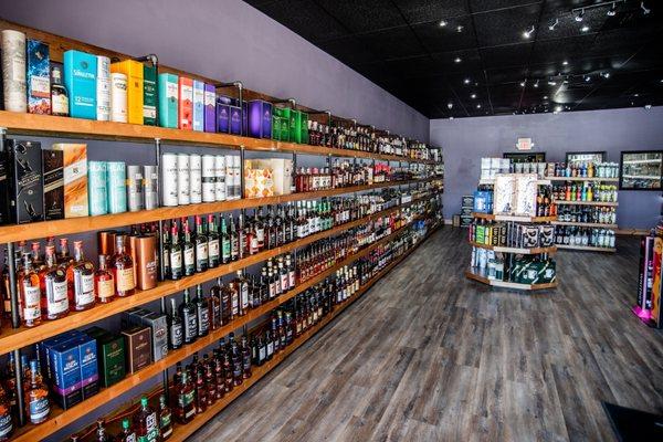 Great selections of Bourbons, whiskeys, and other fine Liquors.