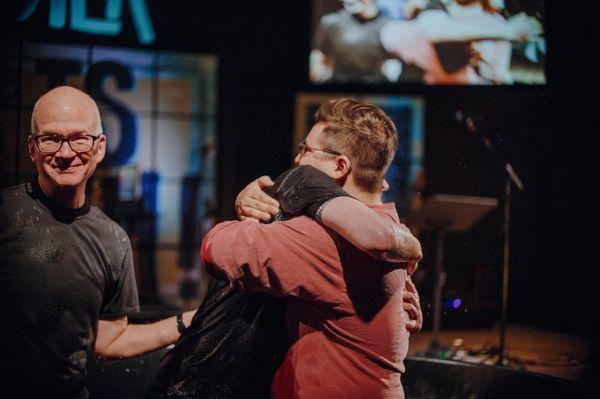 I was baptized at Midtown in 2018 by my father (left) and my Lifegroup leader (not left)