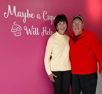 Jim and Donna getting their shop ready to open its doors.