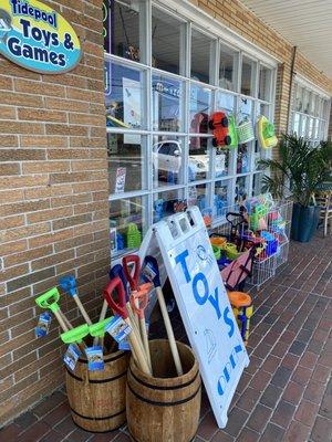 If you are in need of toys--or beach items for kids (pails, shovels, floating boats)--Tidepool Toys has you covered!