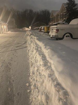 Plow the main drive and the parked cars in. Turn the blade away from the cars not I to them. Common sense ?