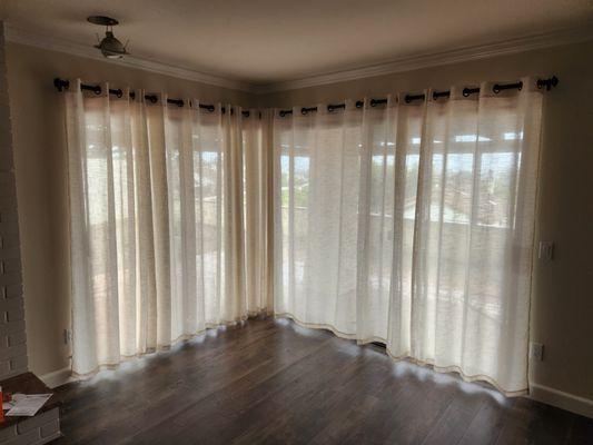 Curtains installation