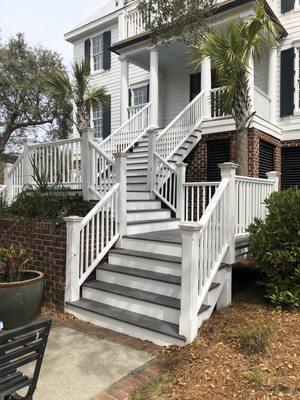 Azek decking job with a Azek handrailing system.