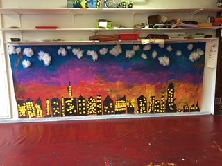 One of the many BEAUTIFUL collaborative murals made by our 3-5 year olds.