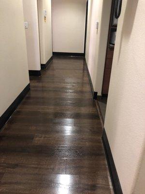 After our wood floor cleaning service (dental office) we've been cleaning commercially for over 10 years! References available