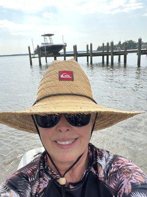 Here I am on my paddle board after working with the therapist at Mady and Mles.