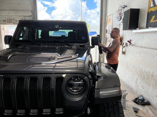 Getting the Rubicon windows tinted!