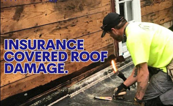 Insurance covered roof damage