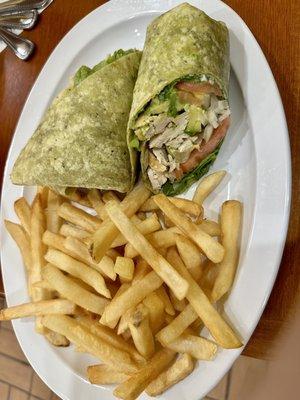 Grilled chicken and avocado wrap