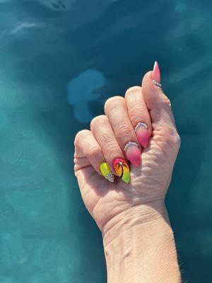 Caribbean cruise nails by TK