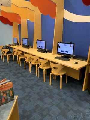 Just one of several areas with computers and access to internet