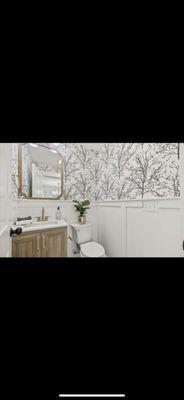 Wall paper bathroom