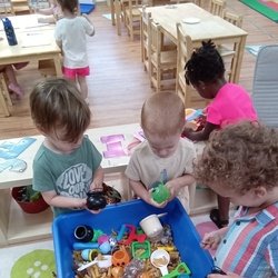 Sensory exploration in the toddler room