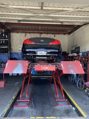 Sitting up on the alignment rack for inspection but they went to work on other cars instead