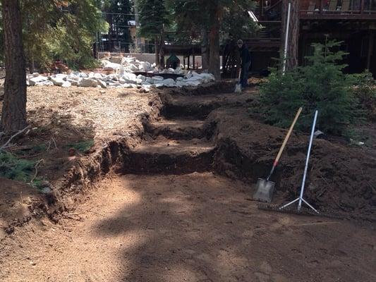 The beginning to the beautiful stair way and patio