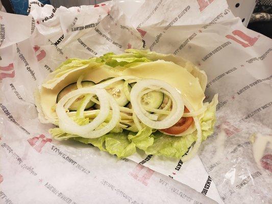 The lettuce did not wrap around the ingredients. Totally a mess to eat.