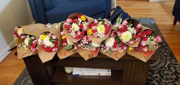 Little bouquets I made with flowers bought