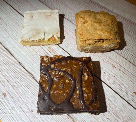 Lemon bar, Blondie and Turtle Brownie