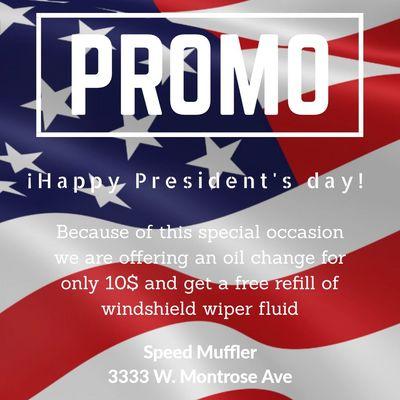 Happy president's day! come and fix your car with us! also ask for more promos!! 3333 w. montrose ave