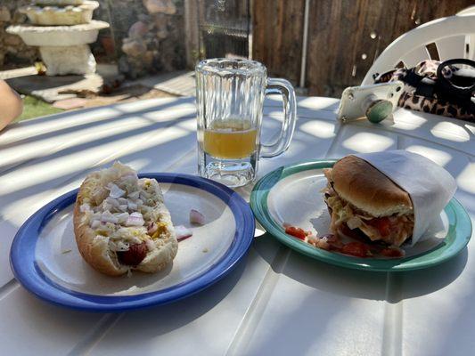 Hot Dog, Beer, and Burger