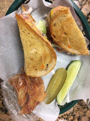 Corned beef on rye with slaw and Russian dressing