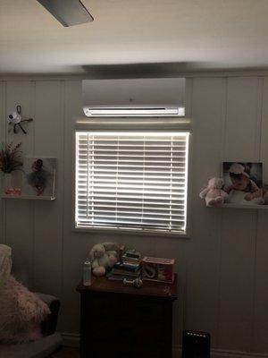 Ductless Split installed in baby's bedroom