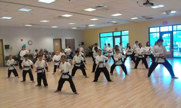 A karate class at the Northwest Tucson YMCA.