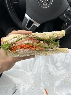 All the toppings were in a pile.... Nothing even made it to most of the edge of the bread. Total lack of pride in their work.