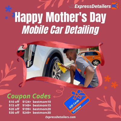 Express Detailers: Mother's Day is coming & so are our mobile detailers! Treat your mom with up to $30 off  https://bit.ly/GiftMom22