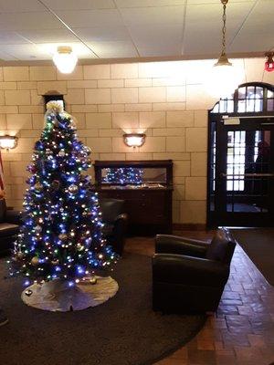 Hello Christmas tree in one of the lobbies.