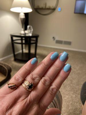 My gel manicure.  Looks good!