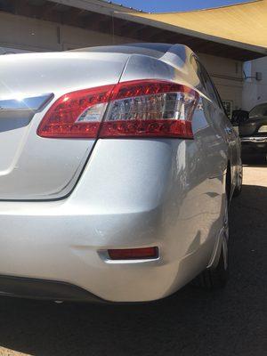 Bumper repaired on this 2012 Nissan.