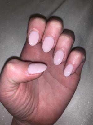 Dip manicure with tips