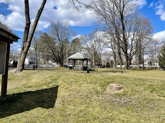 More picnic tables and field to toss a ball around.