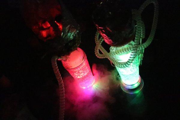 Royal LED hookahs with fresh fruit bowls