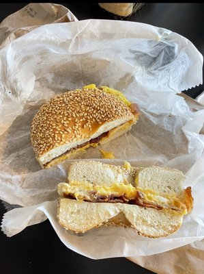 Bacon egg and cheese bagel