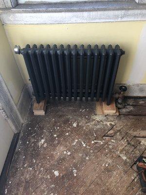 Installing new  steam radiator