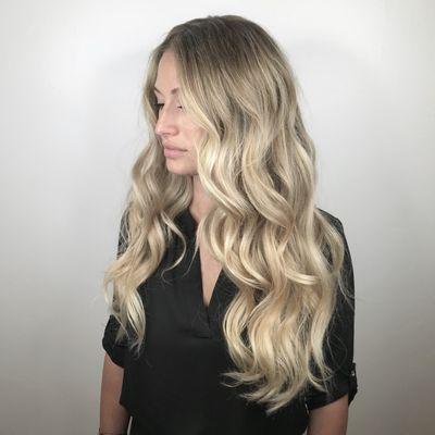 Long live the blonde w/ some mini #babylights #balayage she definitely speaks that blonde language for us this oh so gorgeous